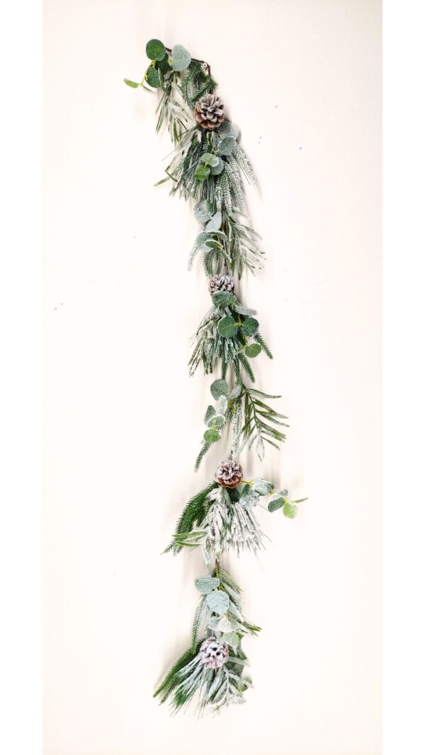 Guirnalda Nevada con Piñas 145 cm Blanco - Image 2