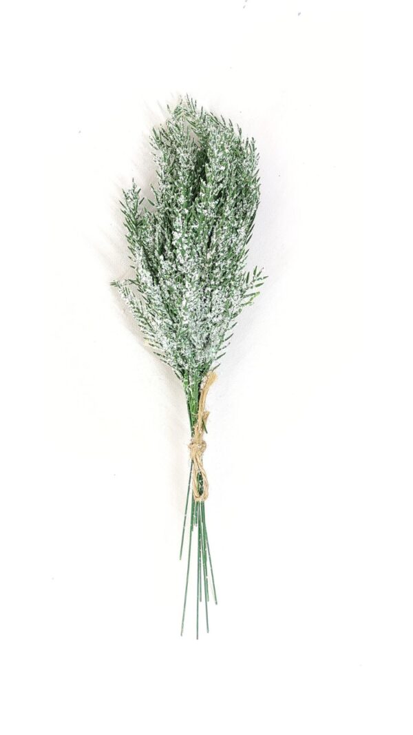 Pick rama verde 36cm con cristales de nieve